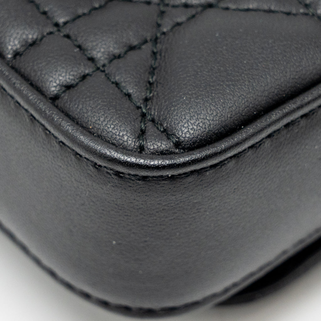DIOR MY DIOR - DIOR TALK PHONE POUCH LAMBSKIN BLACK LGHW