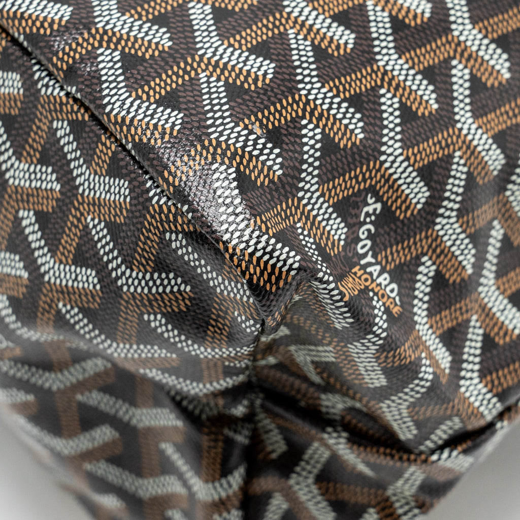 GOYARD BOHEME HOBO BAG GOYARDINE CANVAS/CALFSKIN BROWN SHW