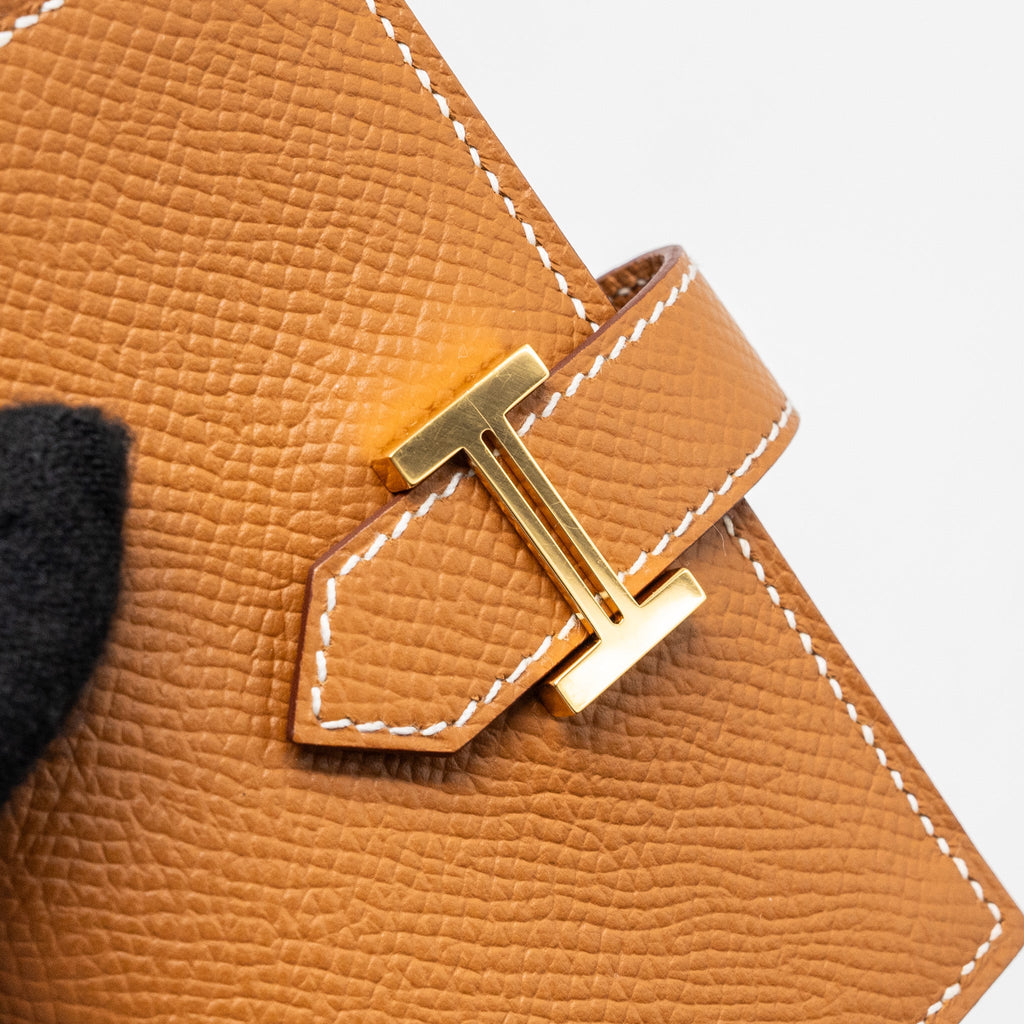 HERMES BEARN MINI WALLET EPSOM GOLD GHW