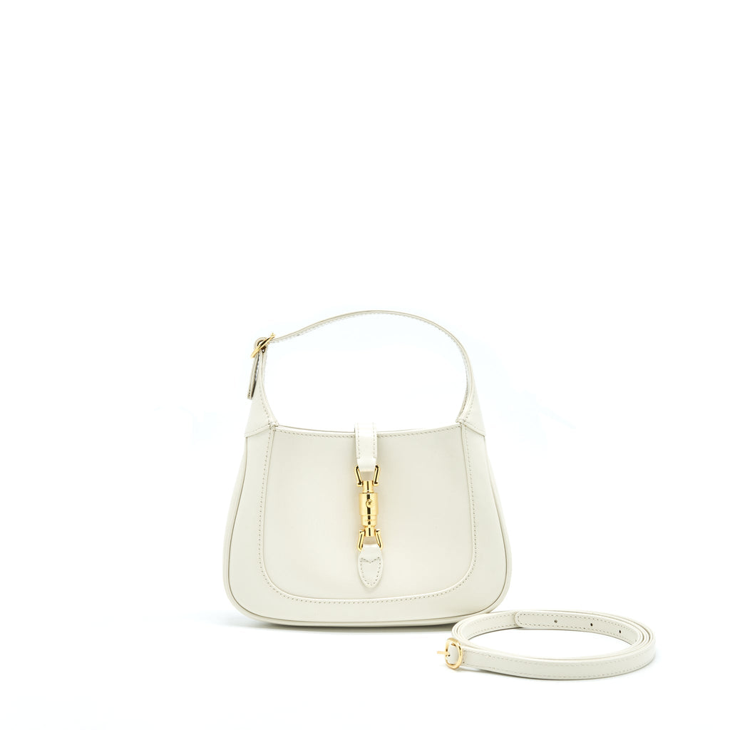 GUCCI JACKIE 1961 MINI HOBO BAG WHITE GHW