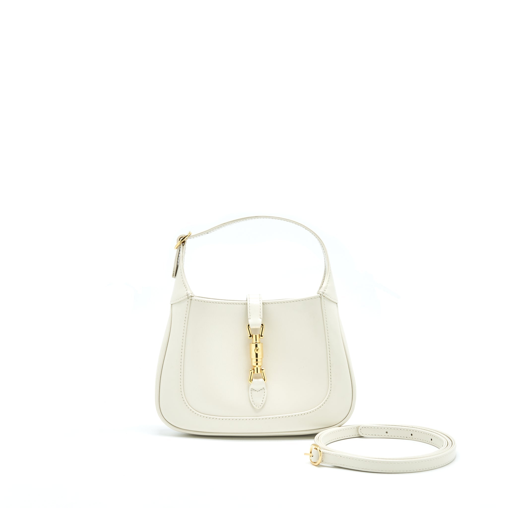 GUCCI JACKIE 1961 MINI HOBO BAG WHITE GHW