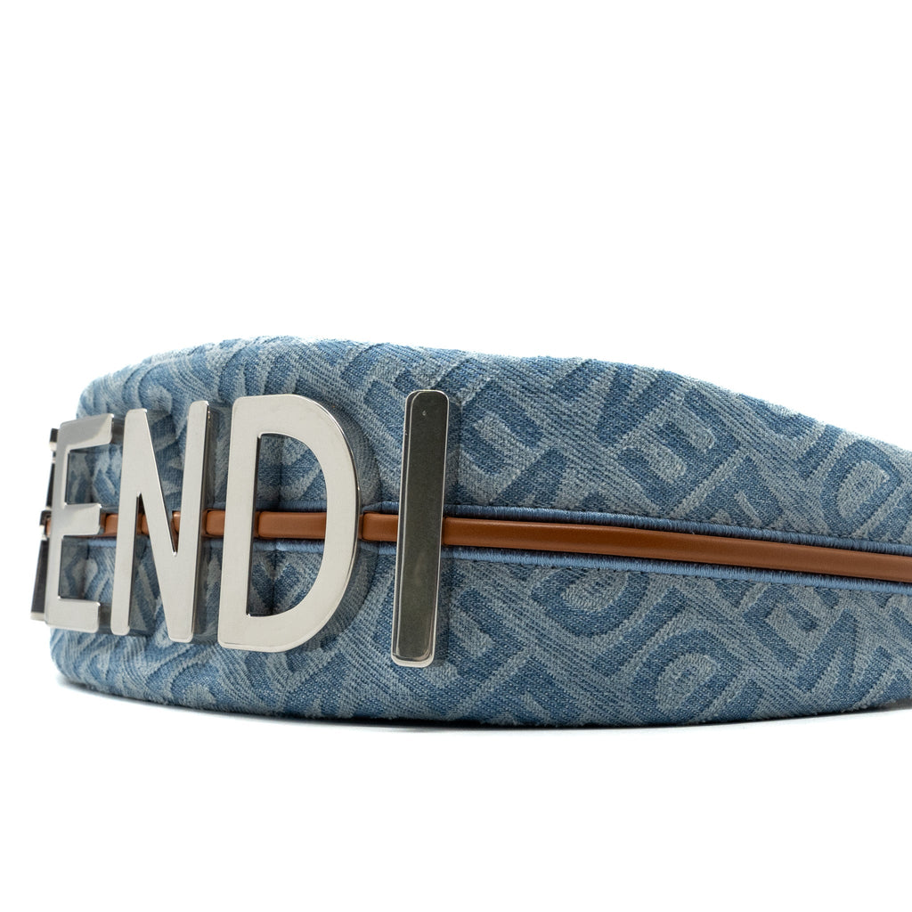 FENDI FENDIGRAPHY SMALL DENIM LIGHT BLUE SHW