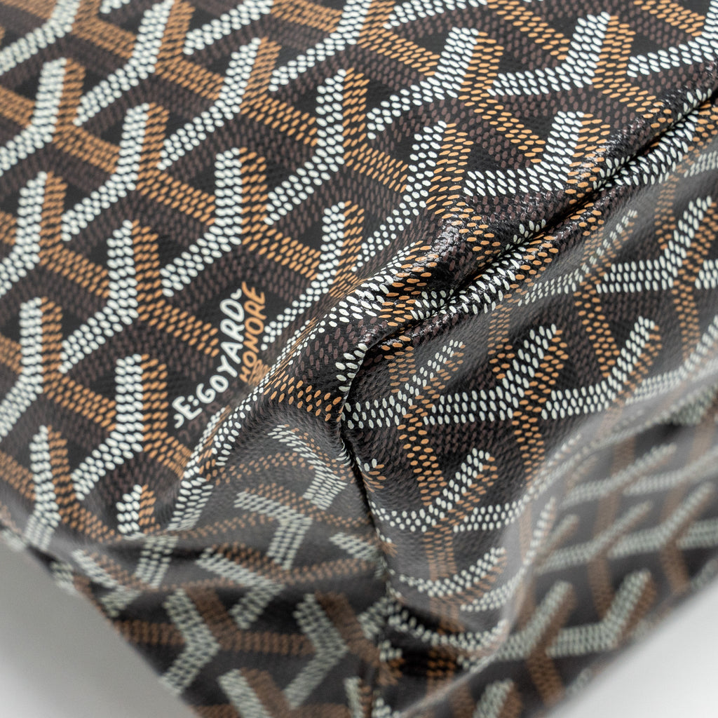 GOYARD BOHEME HOBO BAG GOYARDINE CANVAS/CALFSKIN BROWN SHW