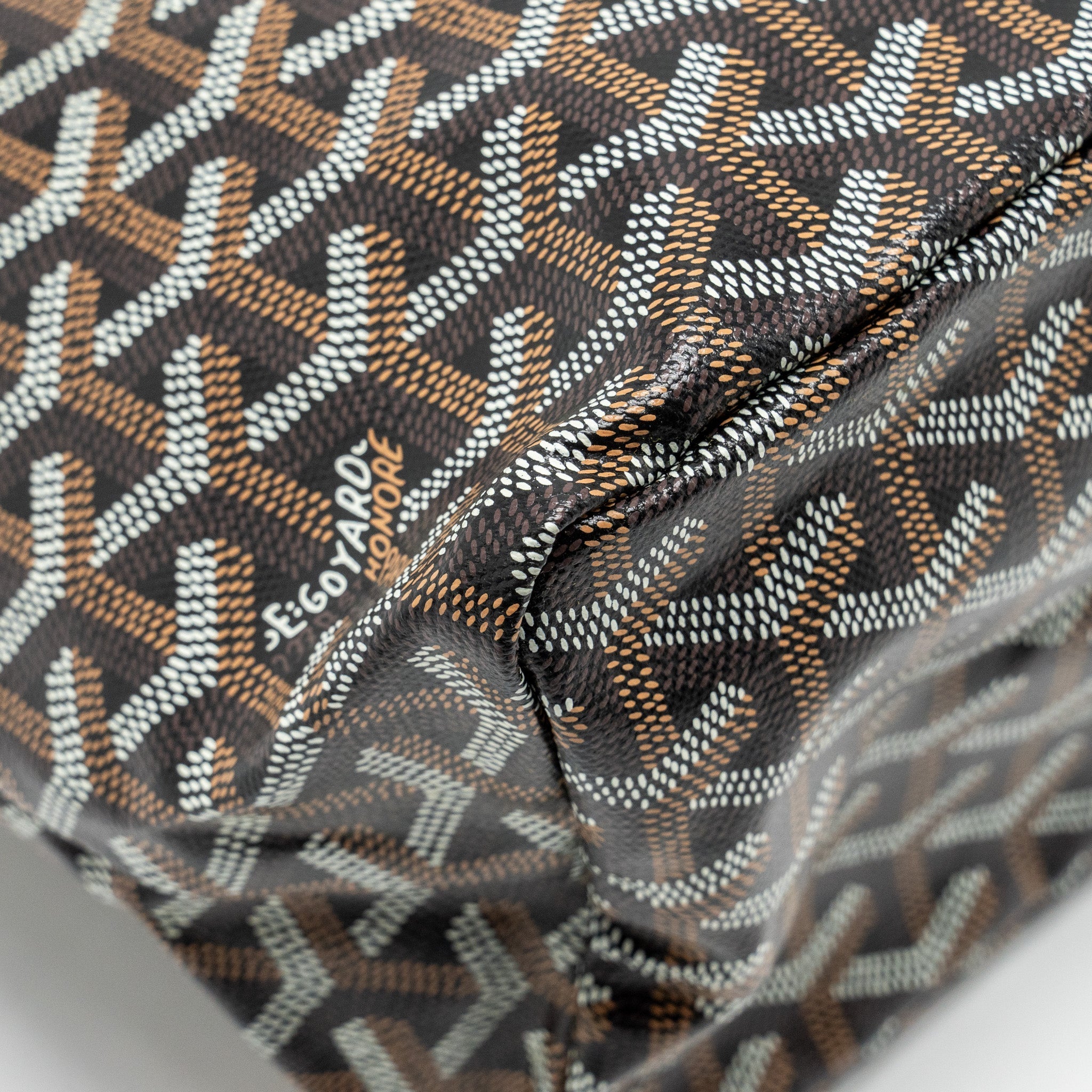 GOYARD BOHEME HOBO BAG GOYARDINE CANVAS/CALFSKIN BROWN SHW