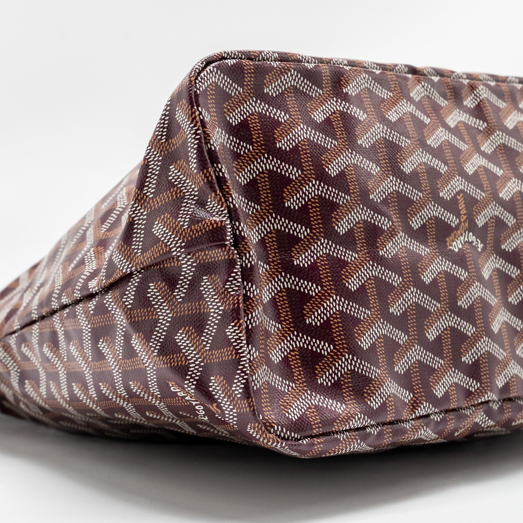 GOYARD BOHEME HOBO BAG GOYARDINE CANVAS/CALFSKIN BURGUNDY SHW