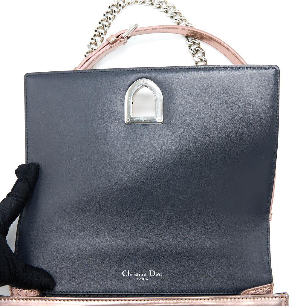 DIOR MEDIUM DIORAMA CANNAGE CALFSKIN METALLIC PINK SHW