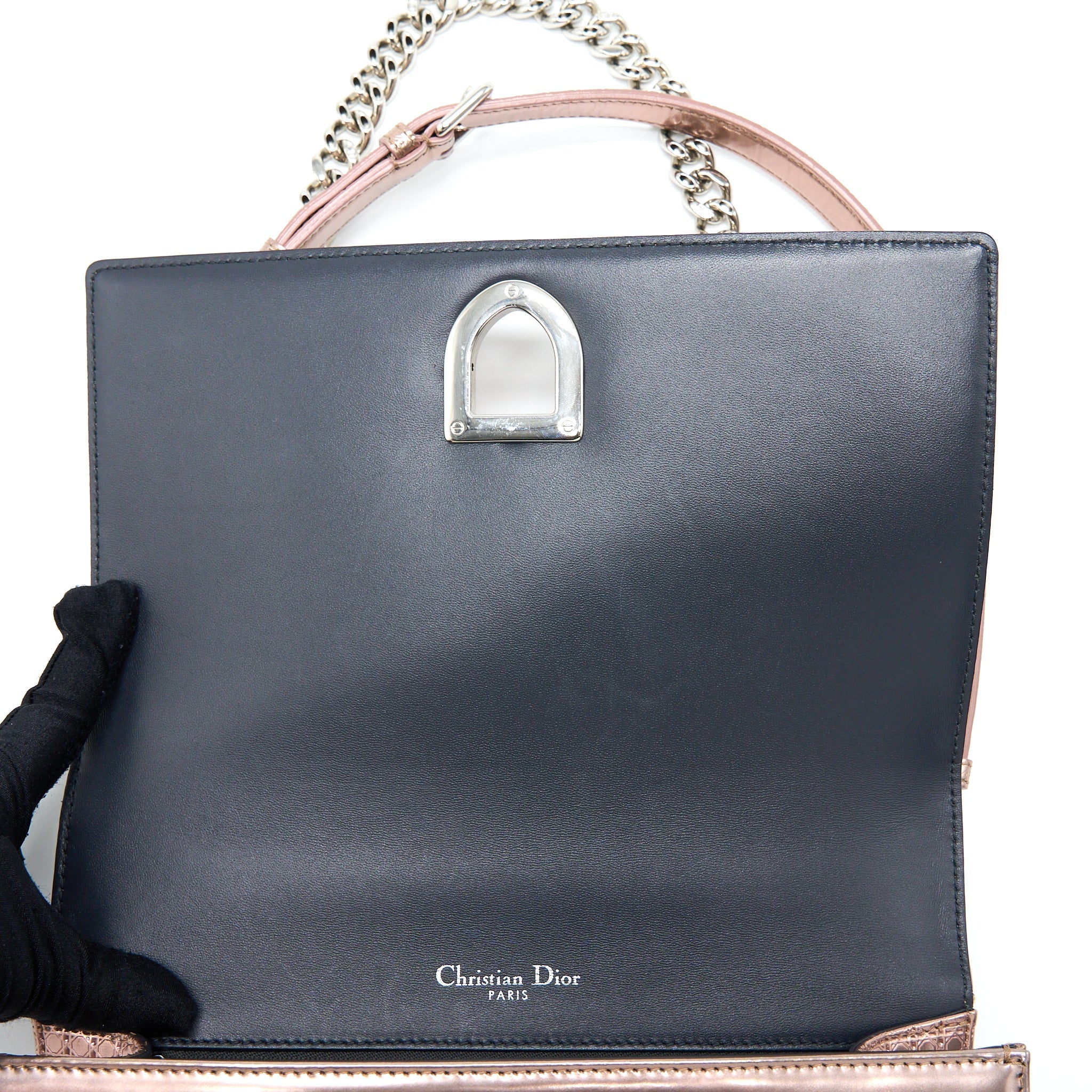 DIOR MEDIUM DIORAMA CANNAGE CALFSKIN METALLIC PINK SHW