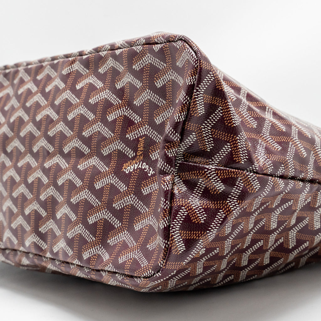 GOYARD BOHEME HOBO BAG GOYARDINE CANVAS/CALFSKIN BURGUNDY SHW