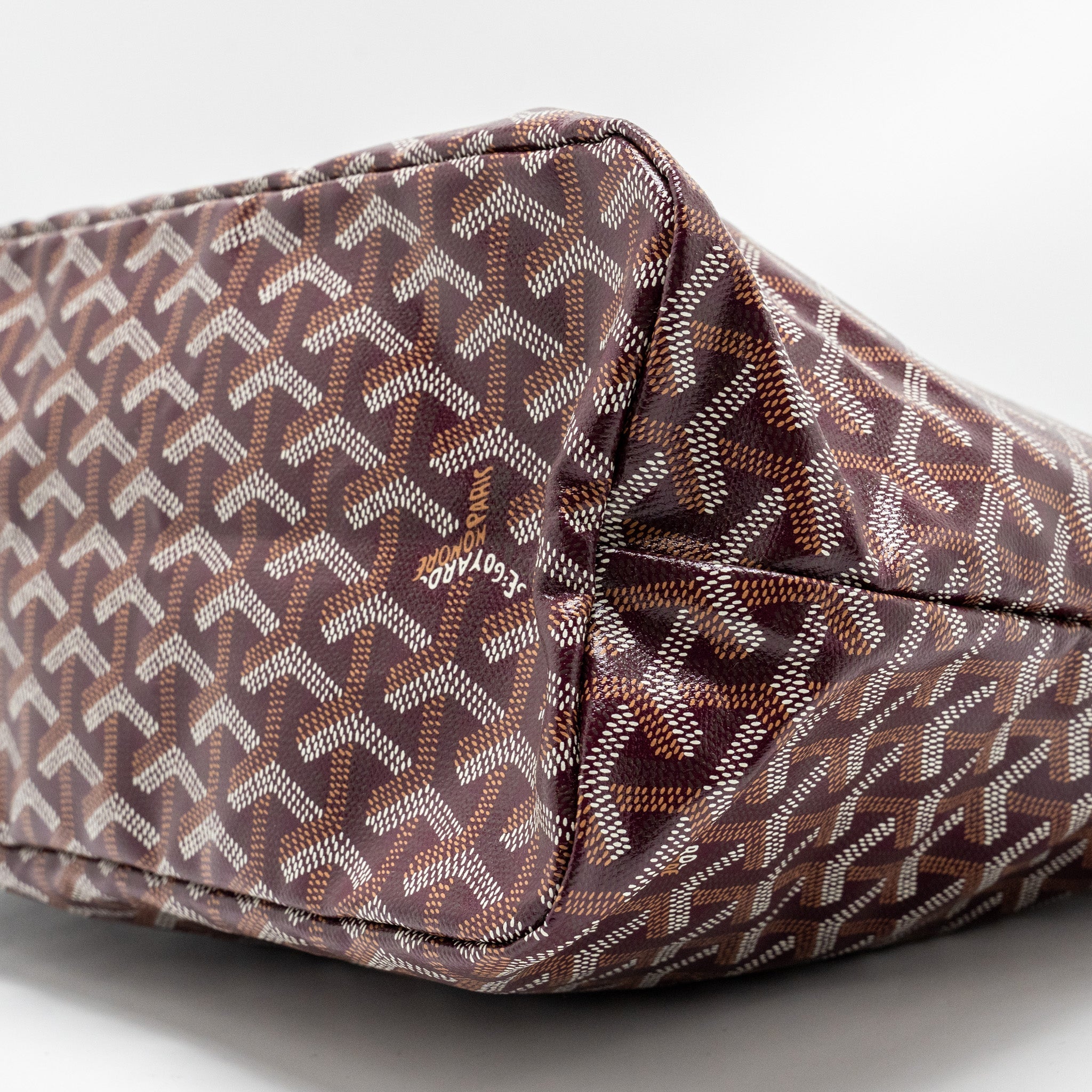 GOYARD BOHEME HOBO BAG GOYARDINE CANVAS/CALFSKIN BURGUNDY SHW