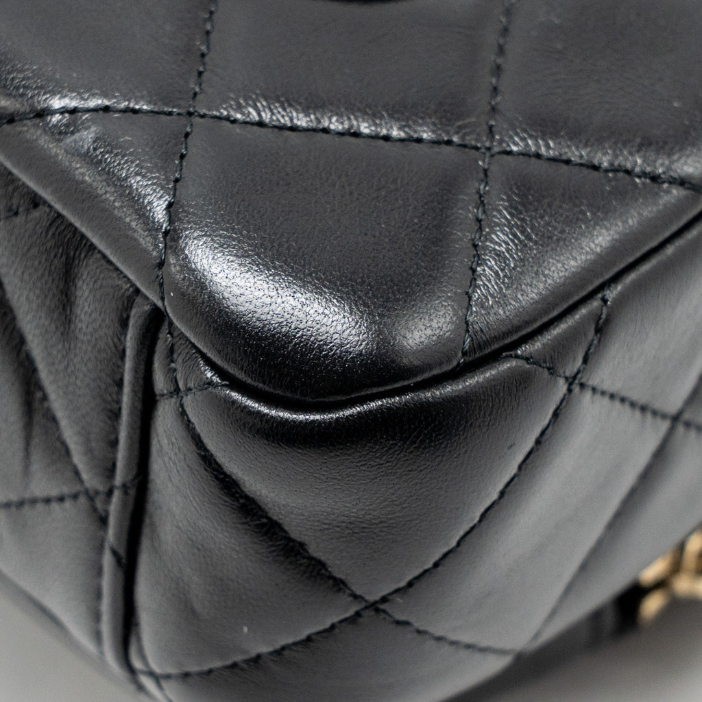CHANEL 25C CAMERA BAG LAMBSKIN BLACK LGHW (MICROCHIP)