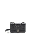 CHANEL SMALL CROSSBODY BAG AGED CALFSKIN RUTHENIUM HARDWARE