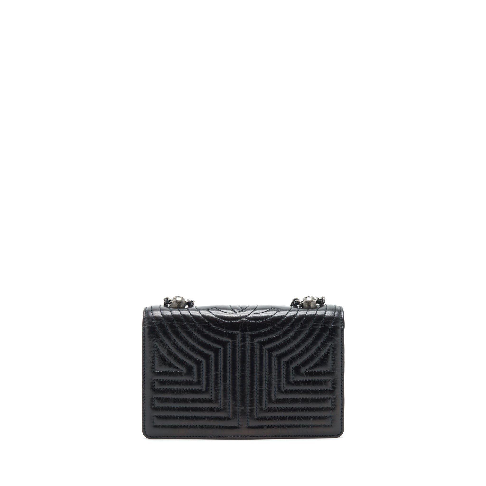 CHANEL SMALL CROSSBODY BAG AGED CALFSKIN RUTHENIUM HARDWARE