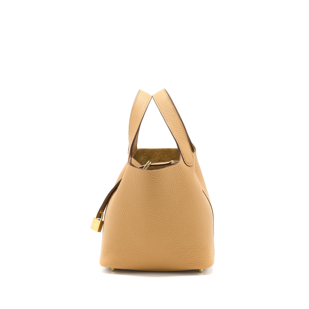 HERMES PICOTIN 18 LOCK BAG CLEMENCE 4B BISCUIT GHW