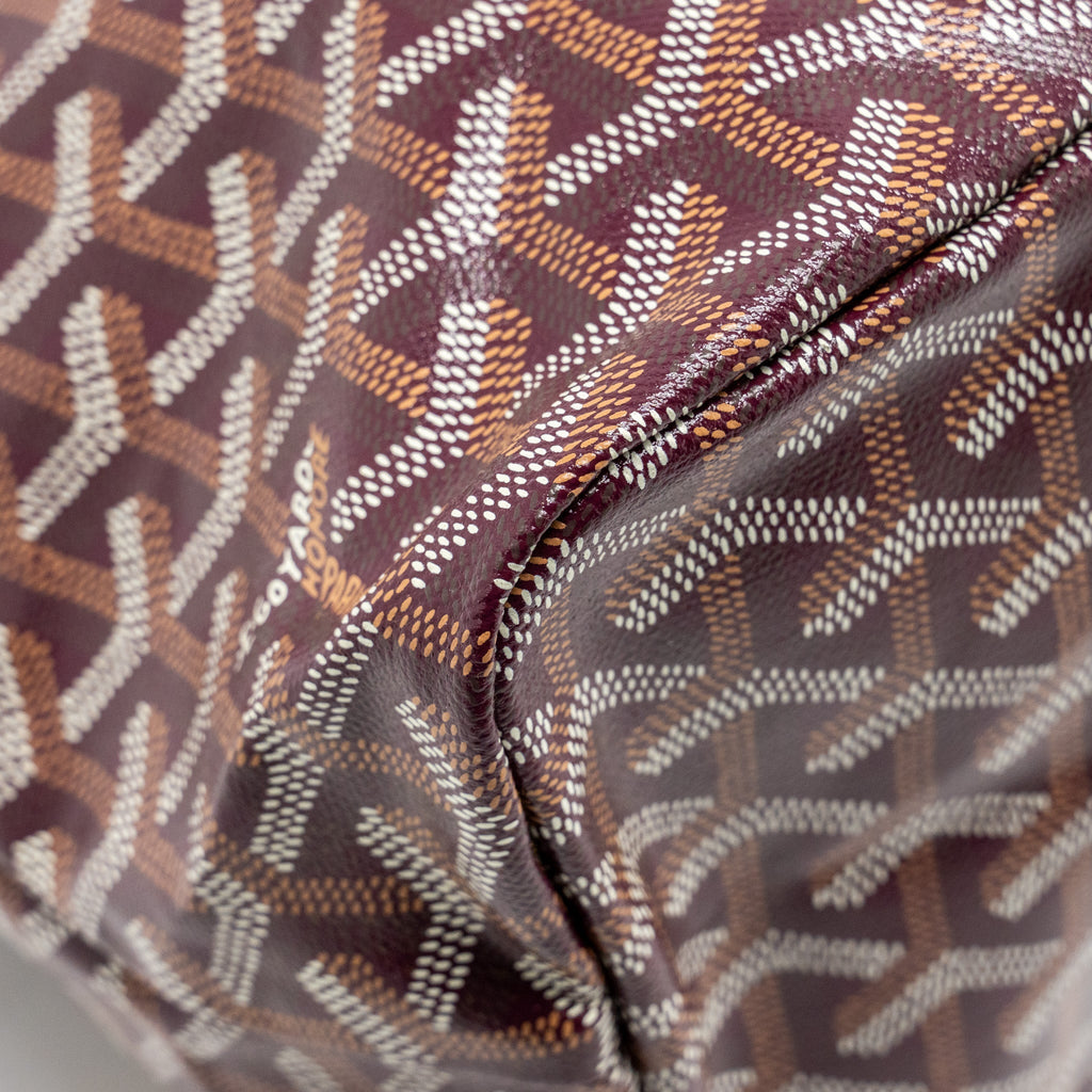 GOYARD BOHEME HOBO BAG GOYARDINE CANVAS/CALFSKIN BURGUNDY SHW