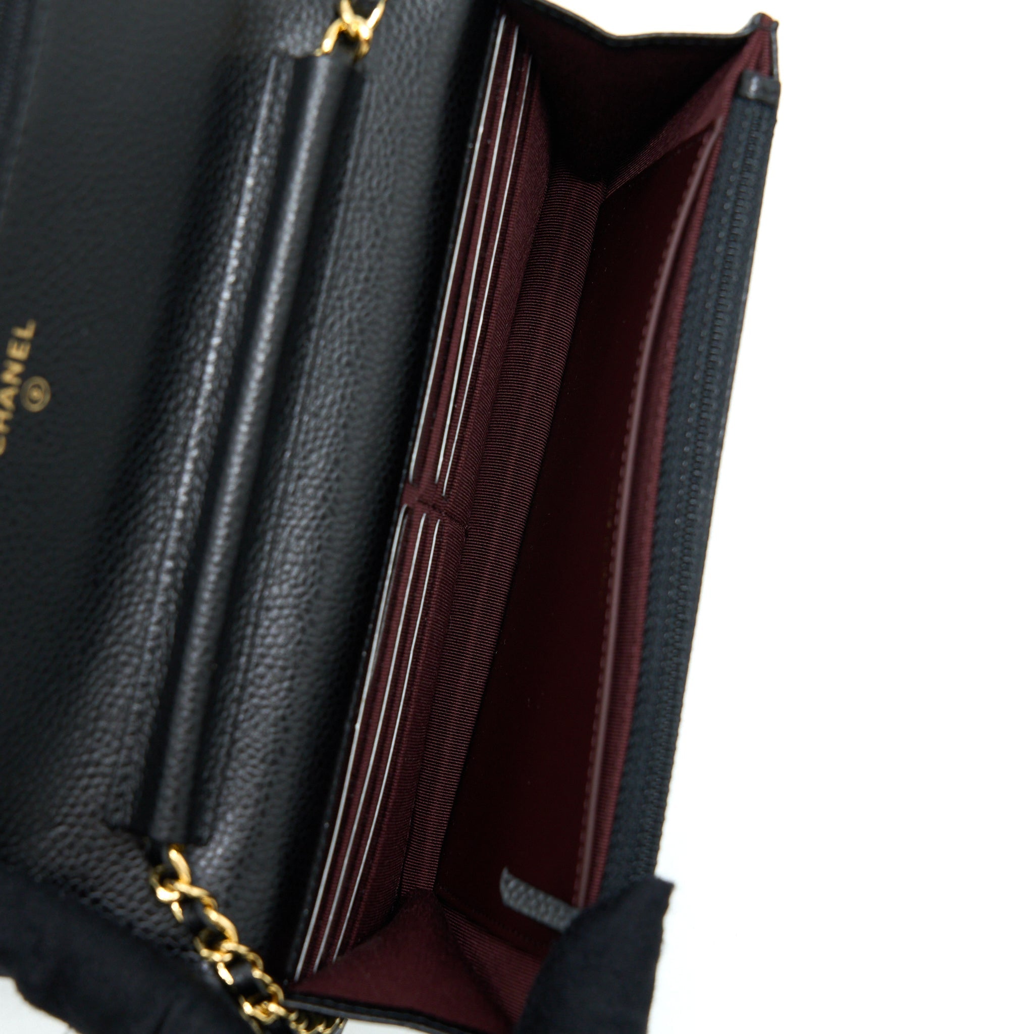 CHANEL CLASSIC WALLET ON CHAIN CAVIAR BLACK GHW