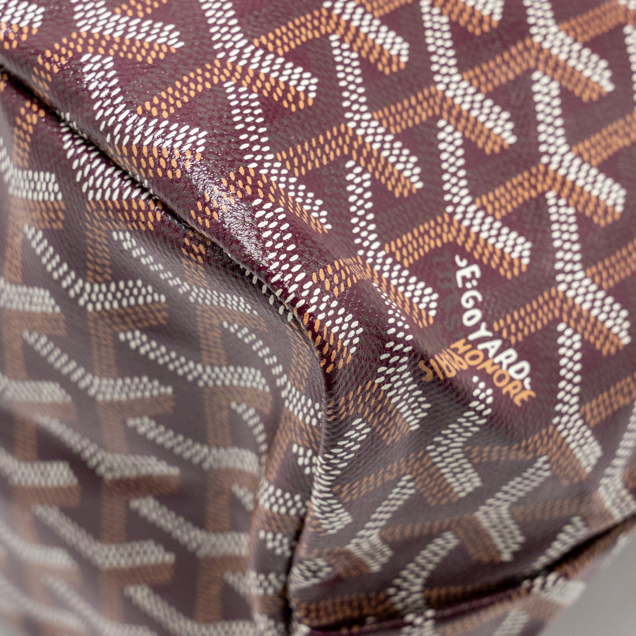GOYARD BOHEME HOBO BAG GOYARDINE CANVAS/CALFSKIN BURGUNDY SHW