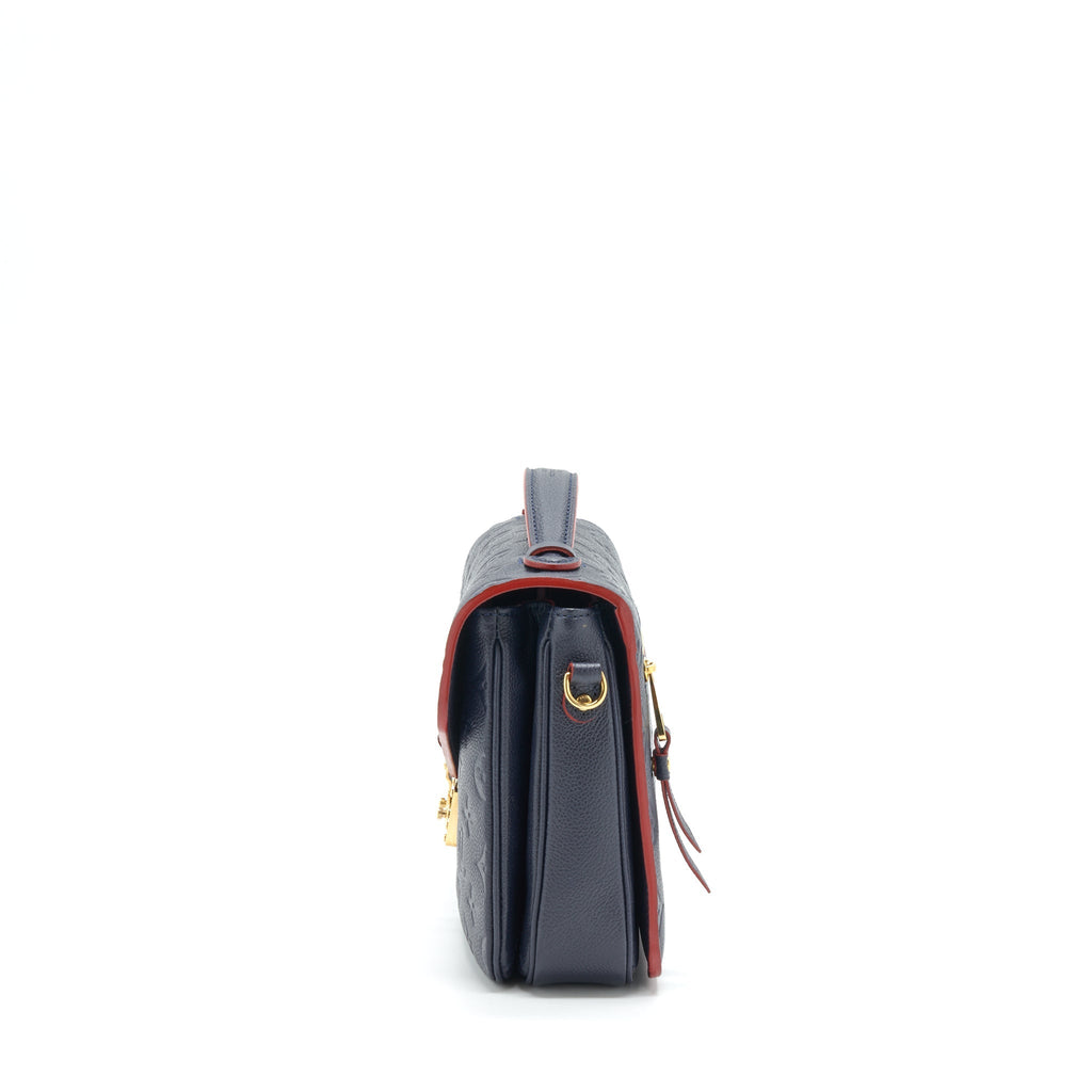 LOUIS VUITTON POCHETTE MÉTIS MONOGRAM EMPREINTE MARINE ROUGE GHW