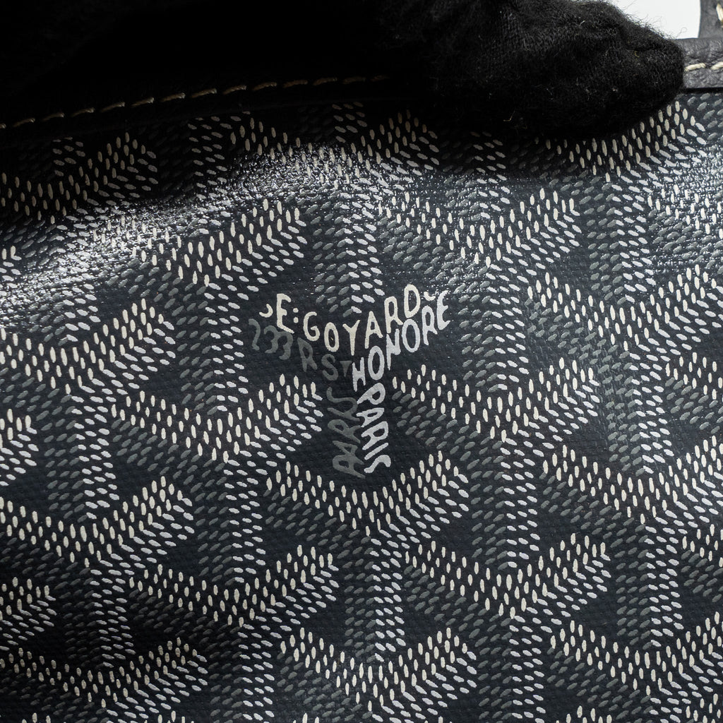 GOYARD SAINT LOUIS PM TOTE BAG CANVAS/ CALFSKIN GREY SHW