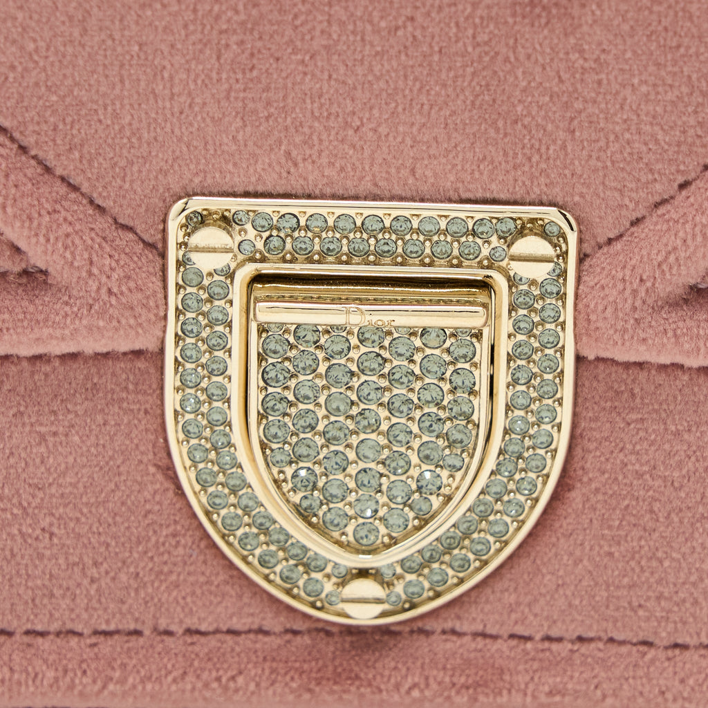 DIOR SMALL DIORAMA VELVET DARK PINK LGHW