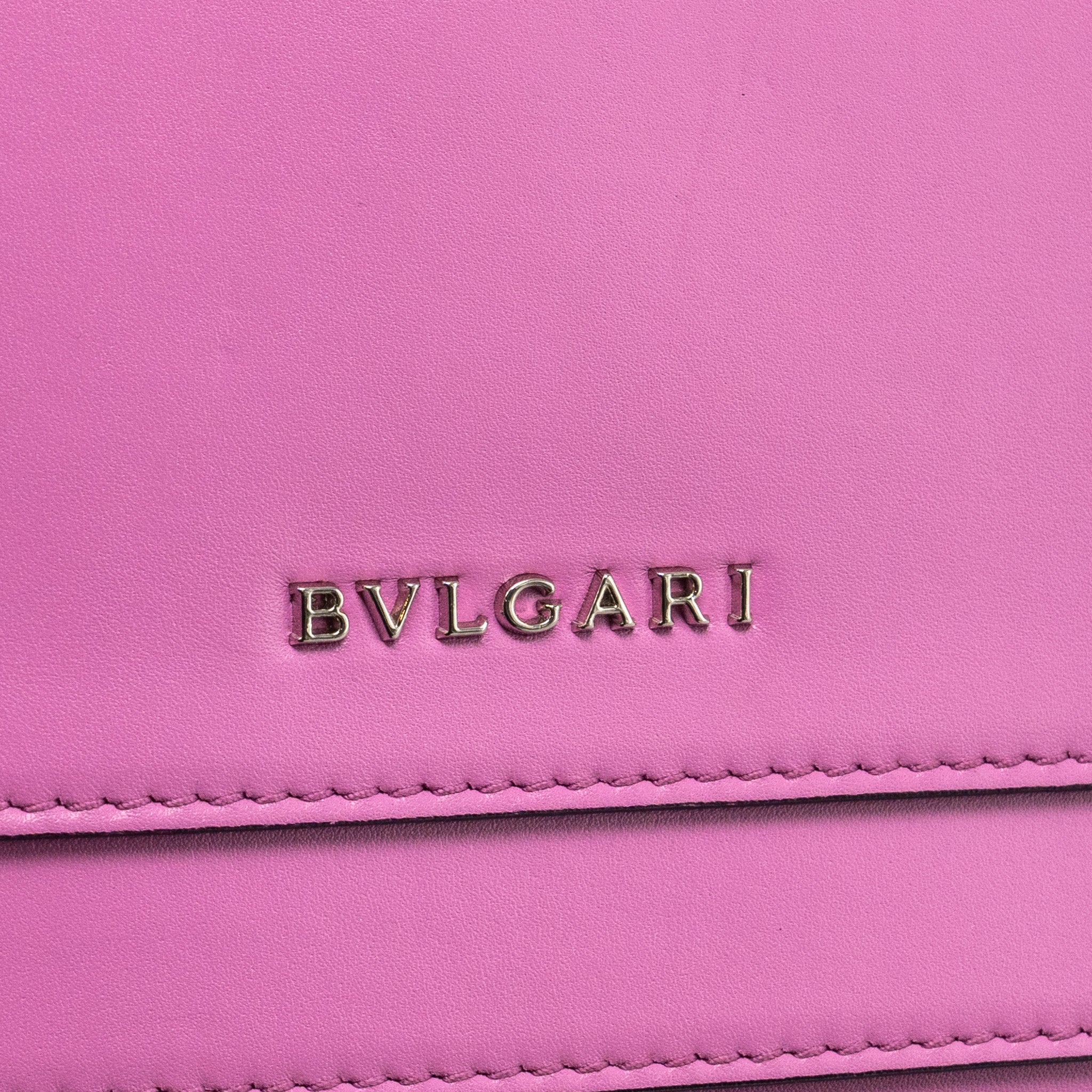 BVLGARI SERPENTI FOREVER CLUTCH WITH CHAIN CALFSKIN PINK SHW