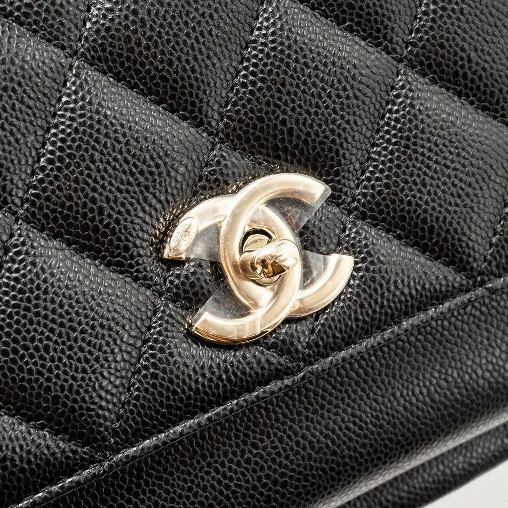 CHANEL SMALL BUSINESS AFFINITY CAVIAR BLACK LGHW (MICROCHIP)