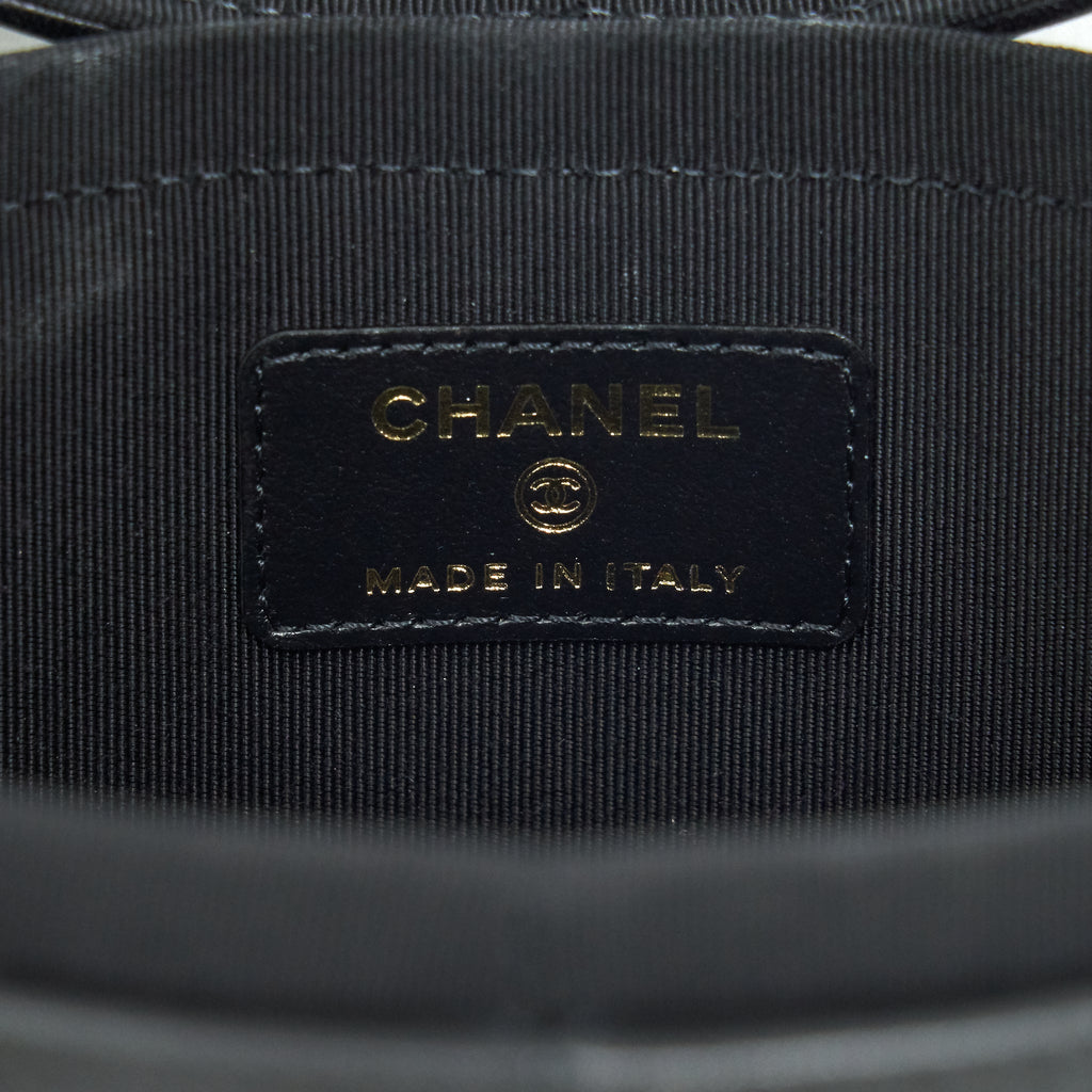 CHANEL SMALL VANITY WITH CHAIN LAMBSKIN BLACK LGHW