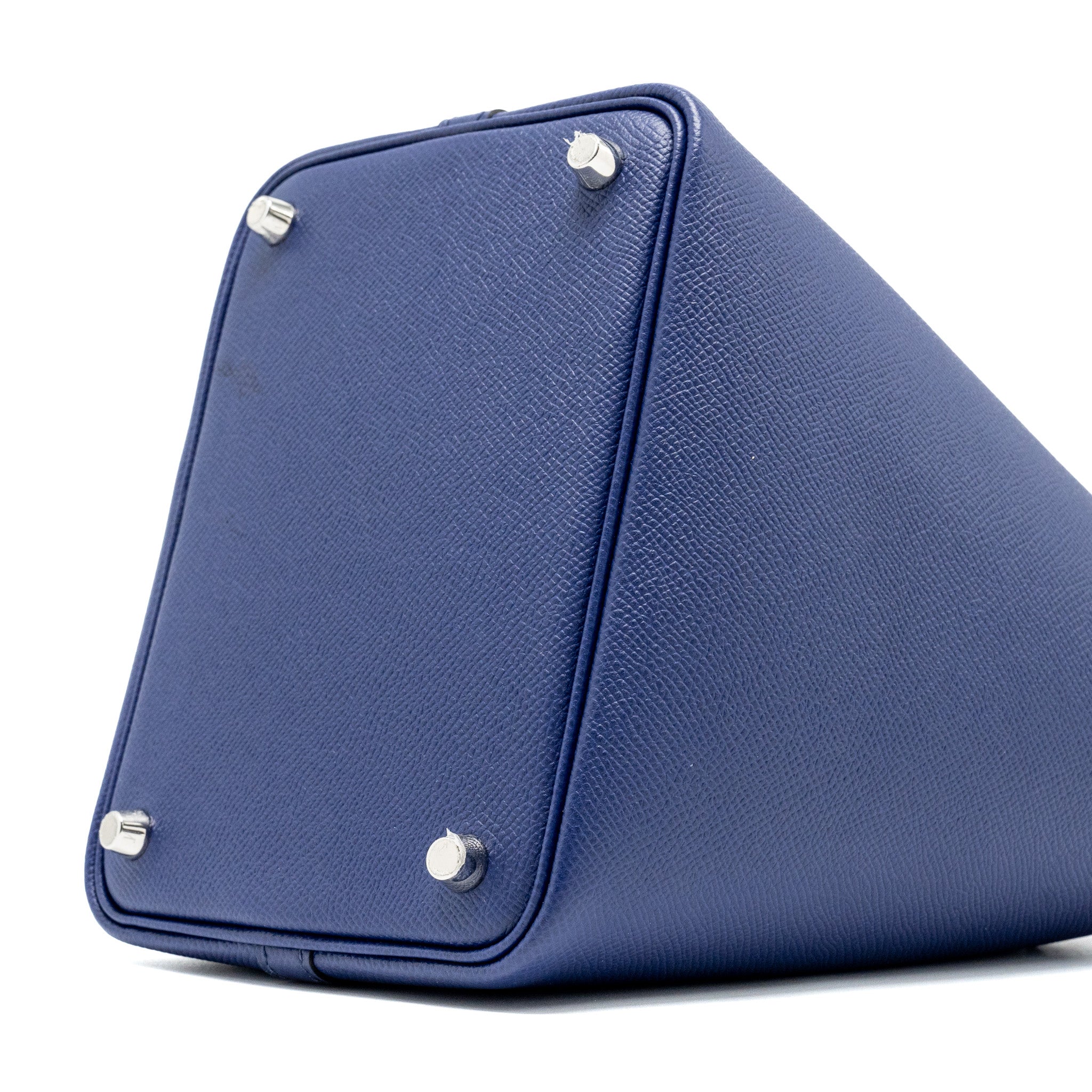 HERMES PICOTIN 18 LOCK BAG EPSOM BLUE ENCRE/ BRIQUE / BLACK SHW