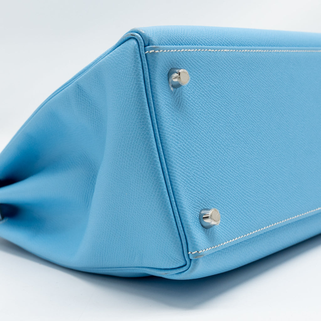 HERMES KELLY 35 EPSOM 7N BLUE CELESTE SHW