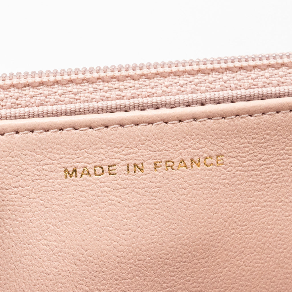 CHANEL TRENDY CC QUILTED WALLET ON CHAIN LAMBSKIN LIGHT PINK LGHW (MICROCHIP)