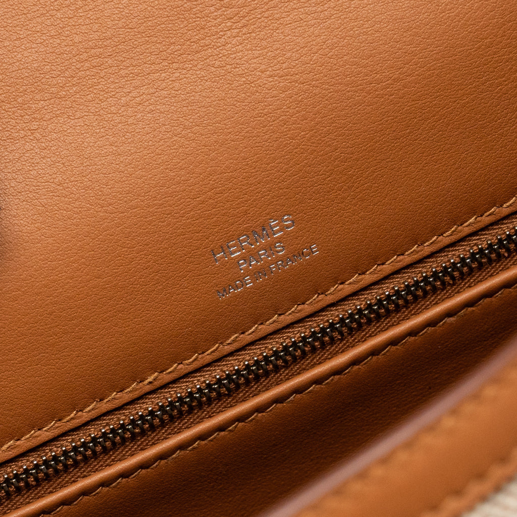 HERMES KELLY 28 TOILE H/SWIFT ECRU/GOLD SHW