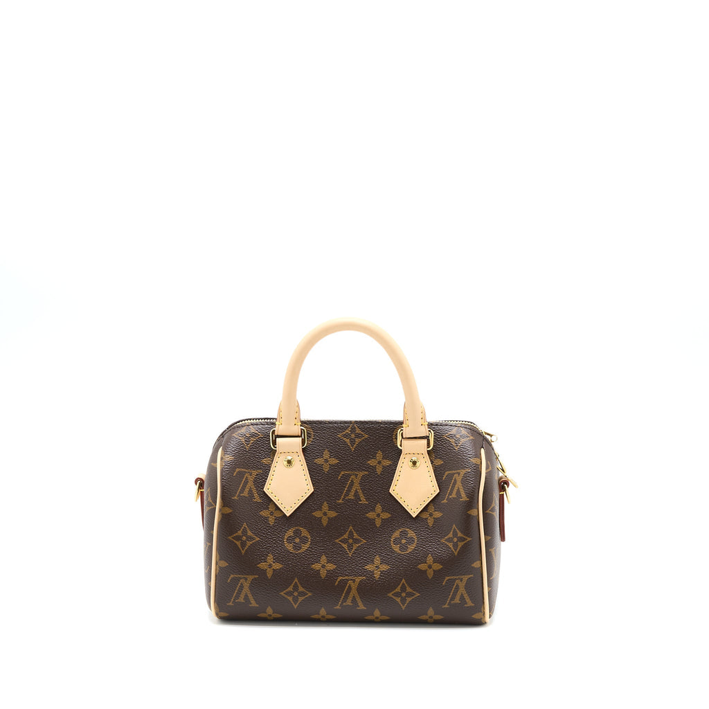 LOUIS VUITTON SPEEDY BANDOULIERE 20 MONOGRAM CANVAS BLACK STRAP GHW (NEW VERSION)