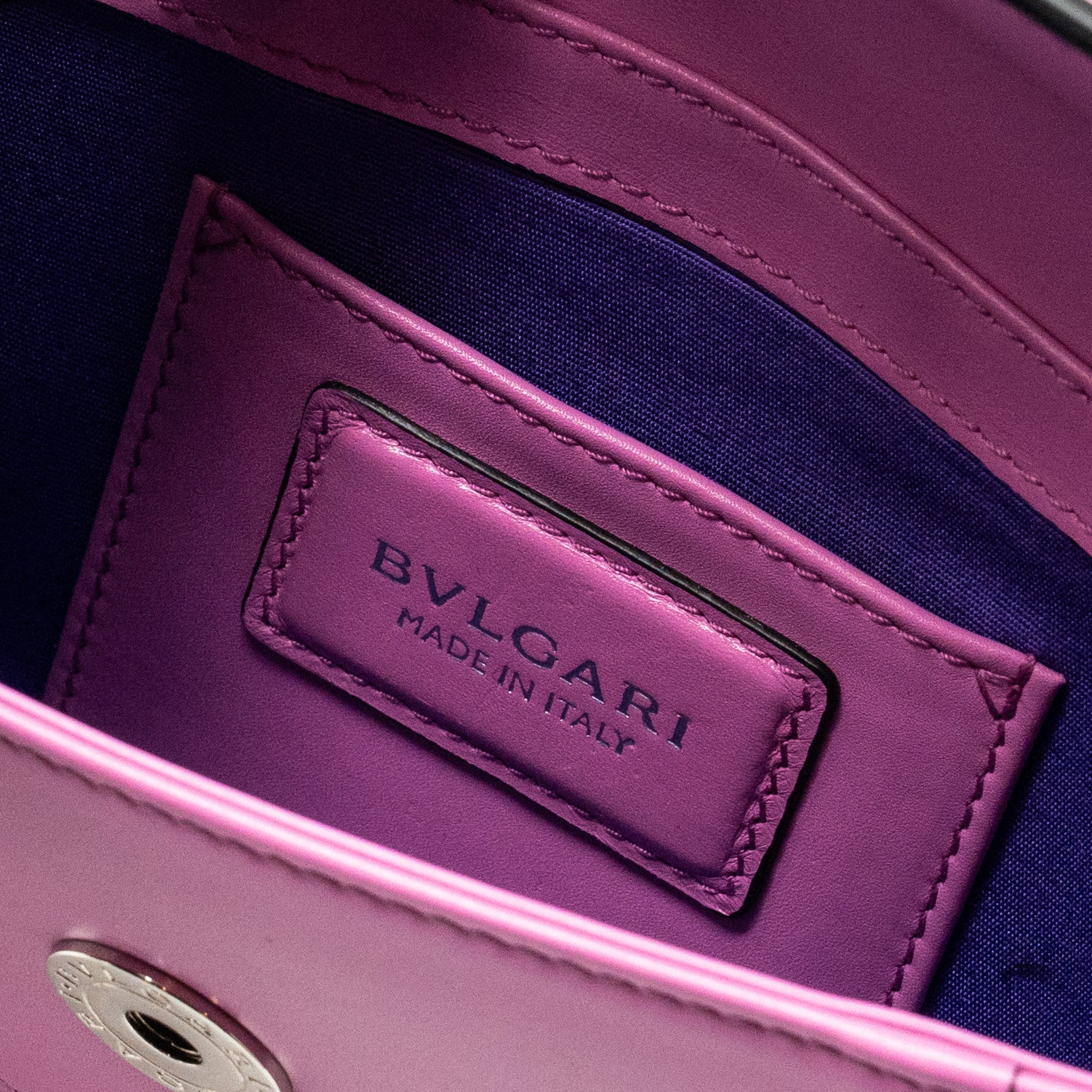 BVLGARI SERPENTI FOREVER CLUTCH WITH CHAIN CALFSKIN PINK SHW