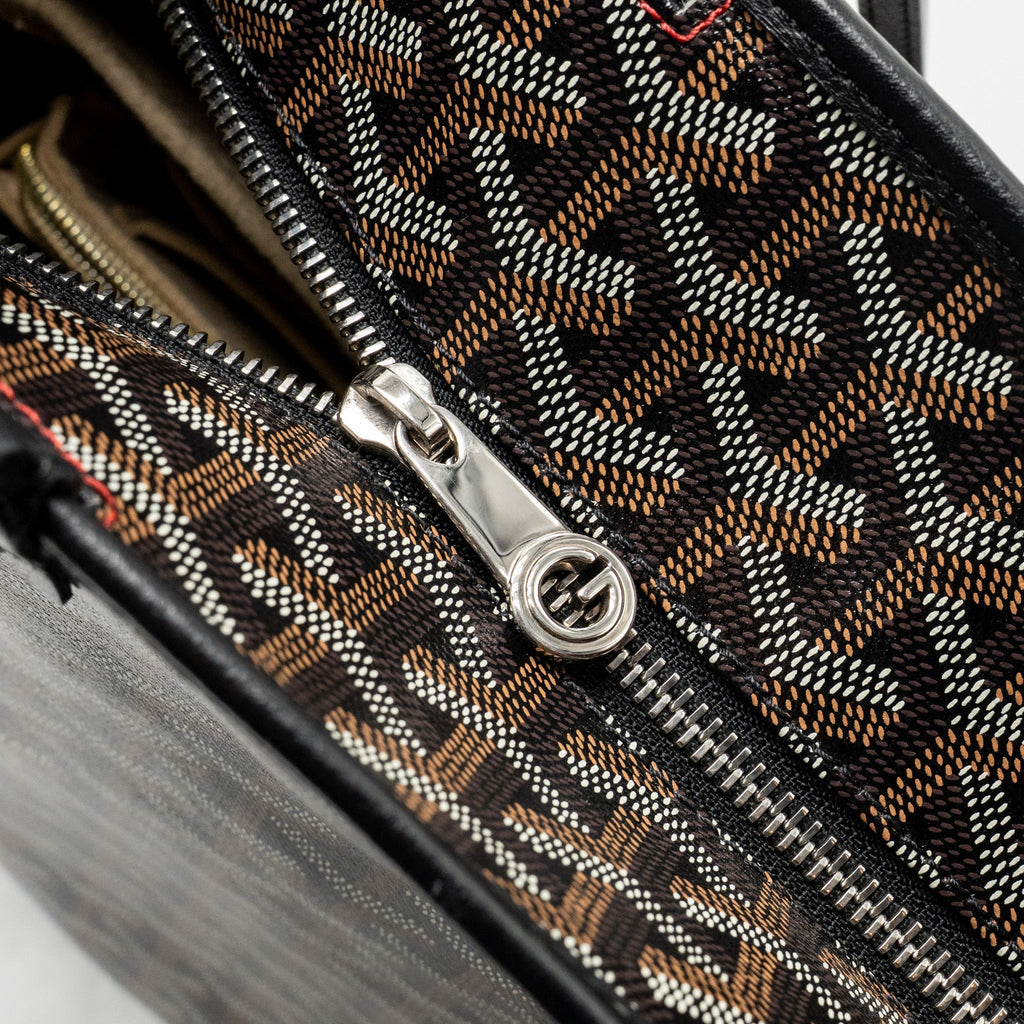 GOYARD ARTOIS BAG PM GOYARDINE CANVAS/CHEVROCHES CALFSKIN BLACK SHW