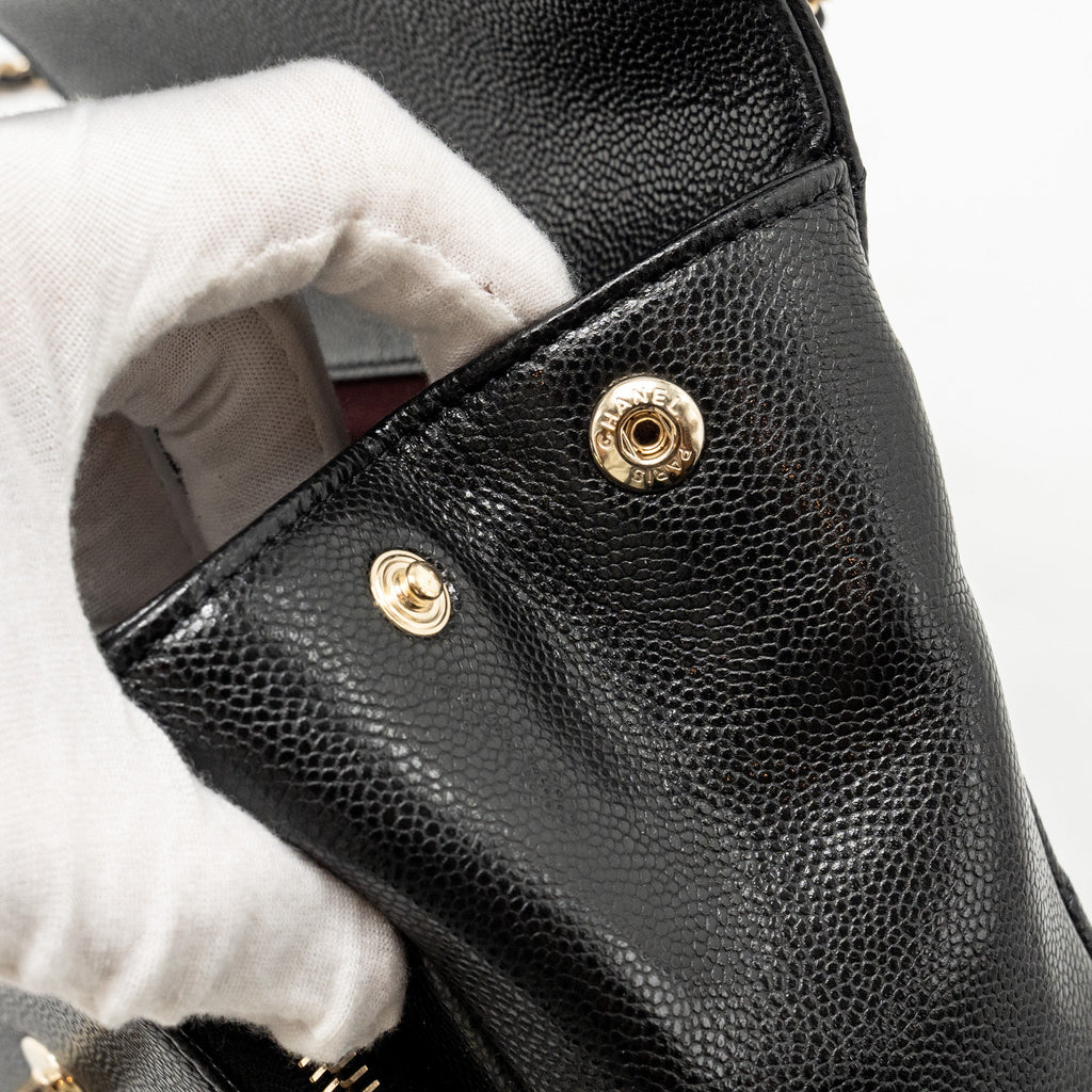 CHANEL SMALL BUSINESS AFFINITY CAVIAR BLACK LGHW (MICROCHIP)