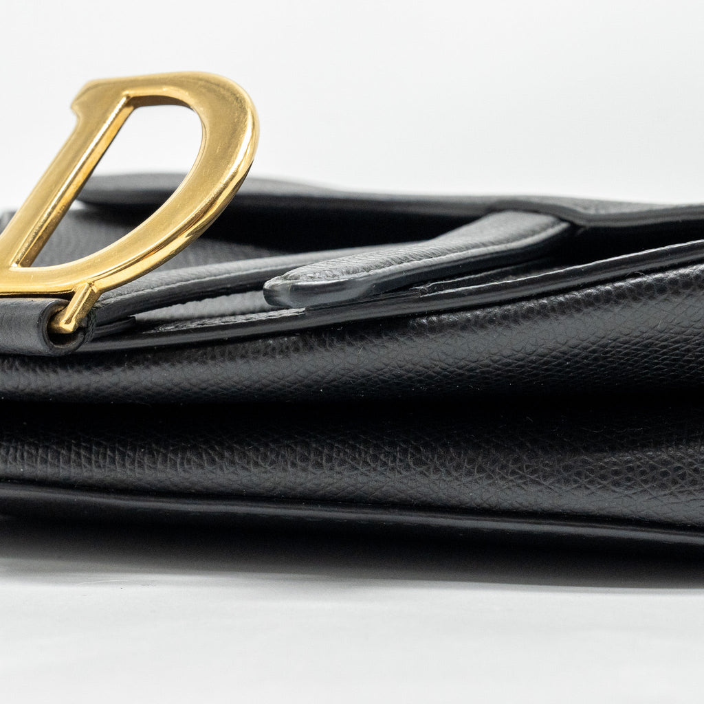 DIOR MINI SADDLE BAG CALFSKIN BLACK GHW