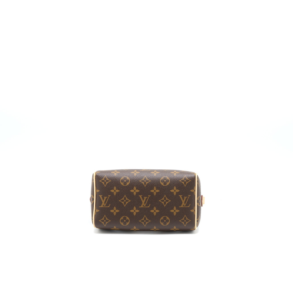LOUIS VUITTON SPEEDY BANDOULIERE 20 MONOGRAM CANVAS BLACK STRAP GHW (NEW VERSION)