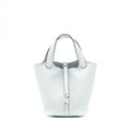 HERMES PICOTIN 18 LOCK BAG BLUE PALE SHW