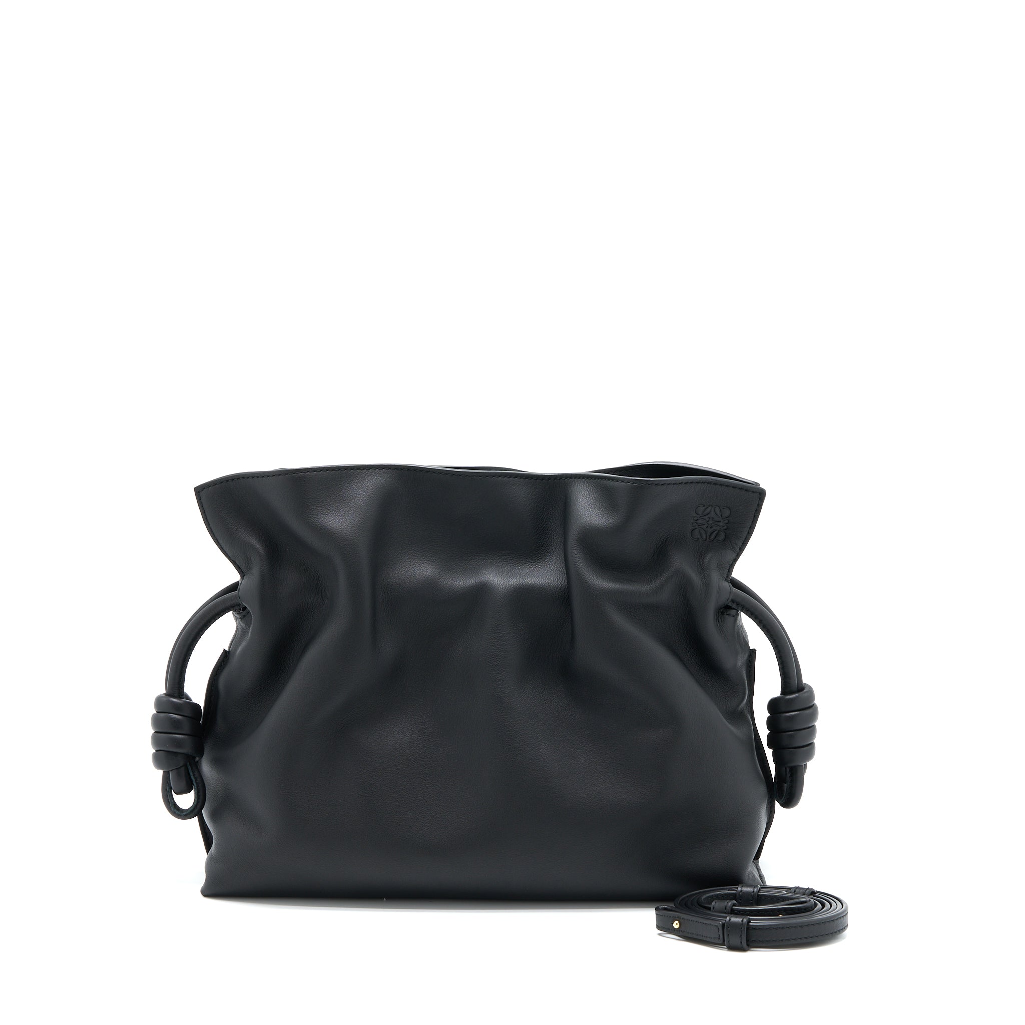LOEWE FLAMENCO MEDIUM CLUTCH BAG BLACK NAPPA CALFSKIN GHW