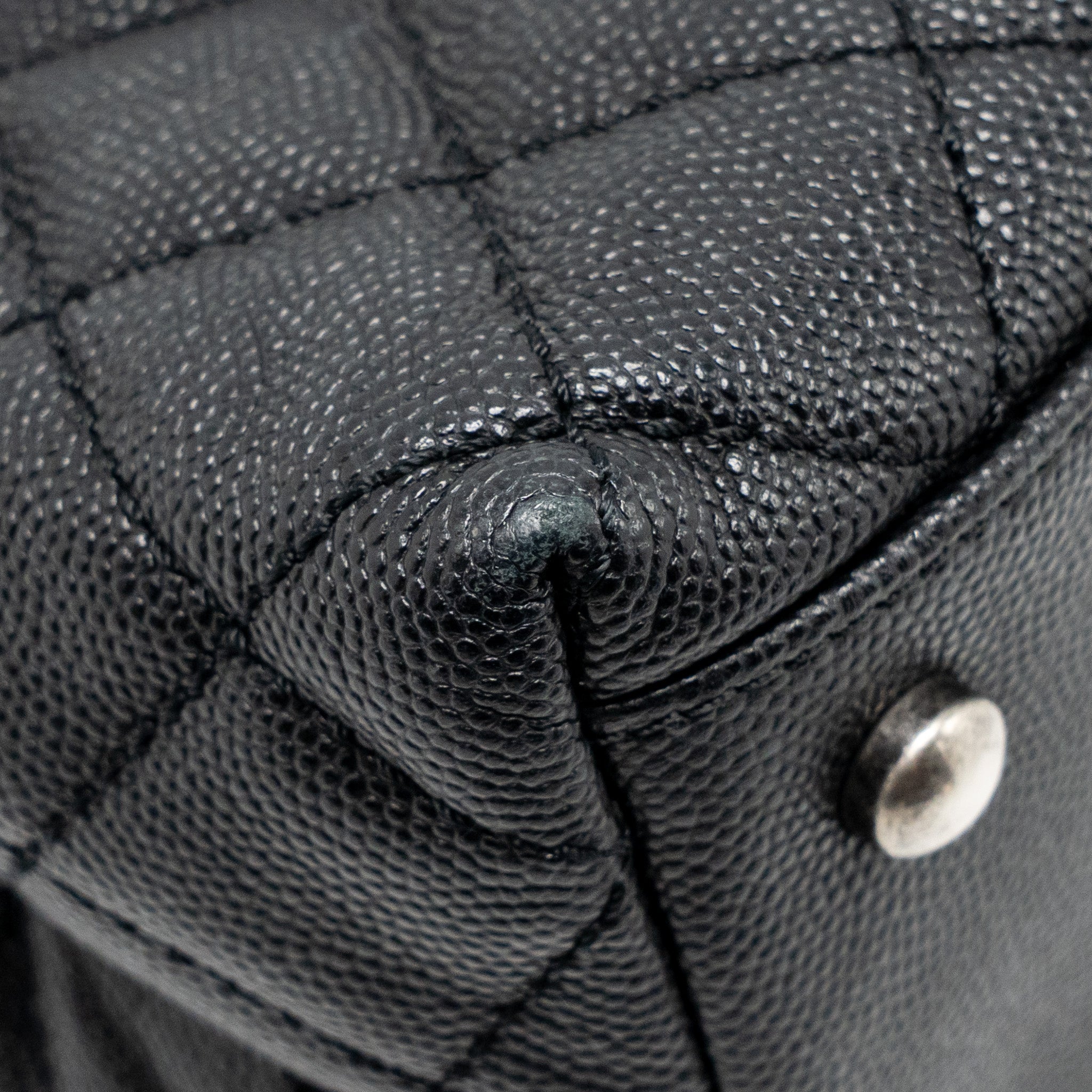 CHANEL MEDIUM COCO HANDLE FLAP BAG LIZARD EMBOSSED HANDLE CAVIAR BLACK RUTHENIUM HARDWARE