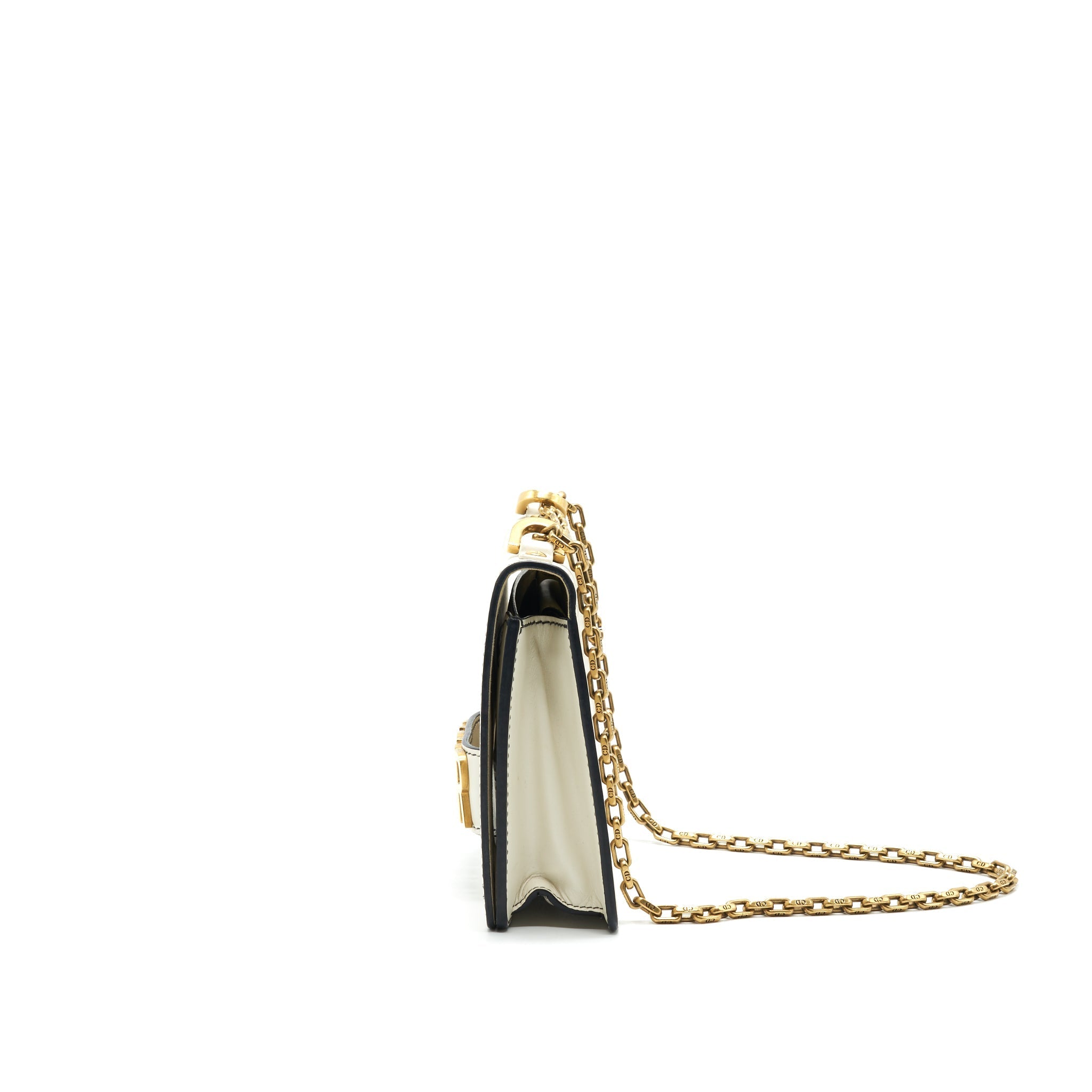 DIOR J'ADIOR MEDIUM FLAP BAG WITH CHAIN WHITE GHW