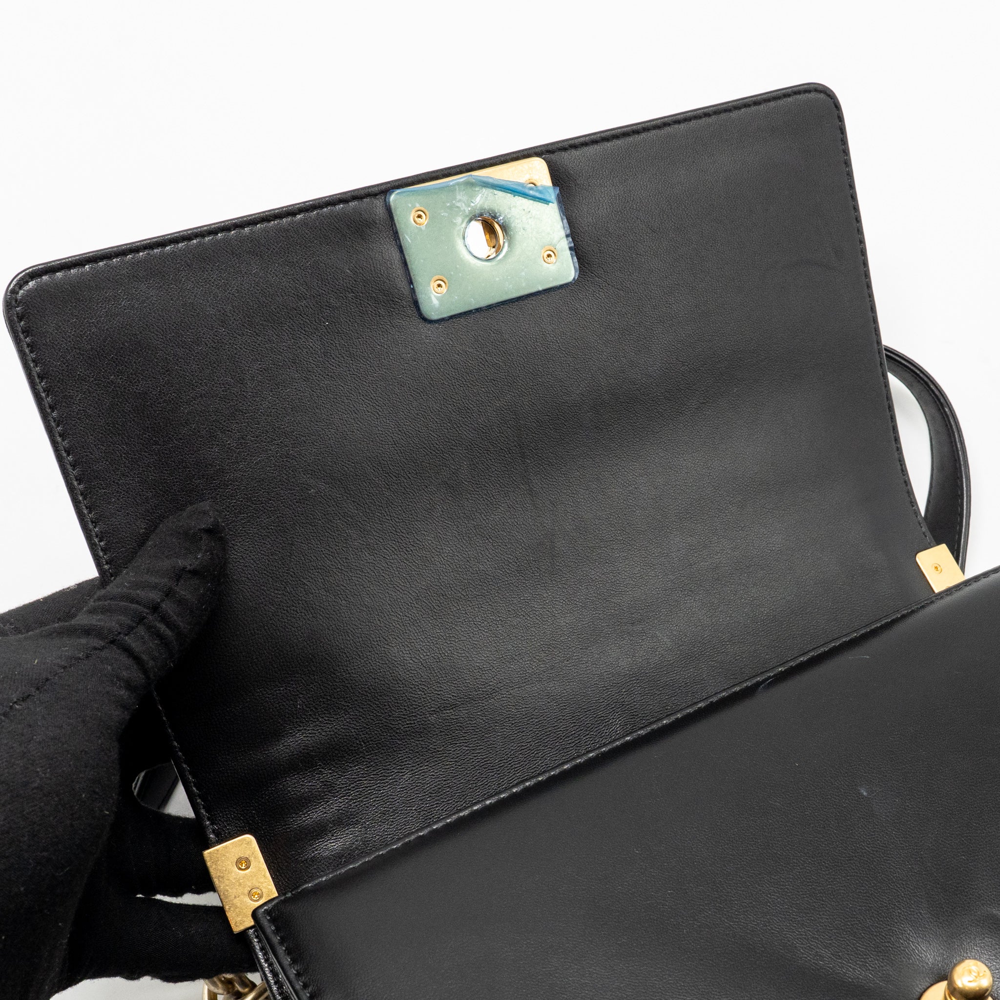 CHANEL MEDIUM BOY BAG LAMBSKIN BLACK GHW