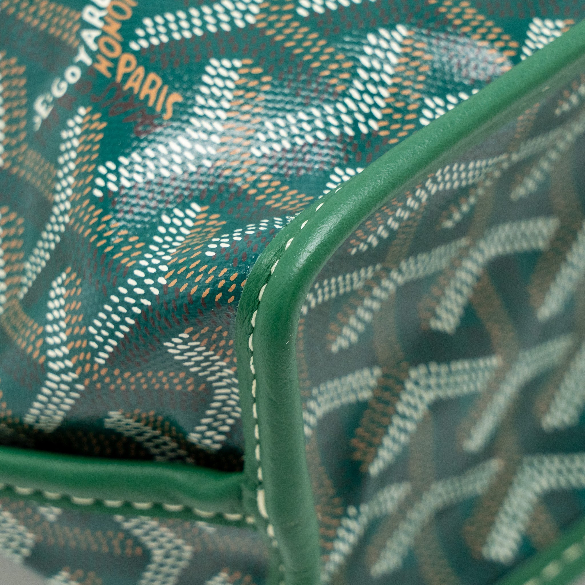 GOYARD MINI ANJOU TOTE BAG GOYARDLINE CANVAS GREEN SHW