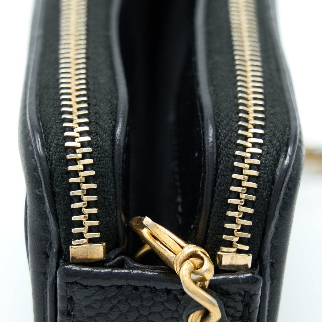 CHANEL FILIGREE LONG WALLET ON CHAIN CAVIAR BLACK GHW
