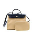 HERMES HERBAG 31 ZIP BAG CANVAS/HUNTER TRENCH/BLUE INDIGO SHW