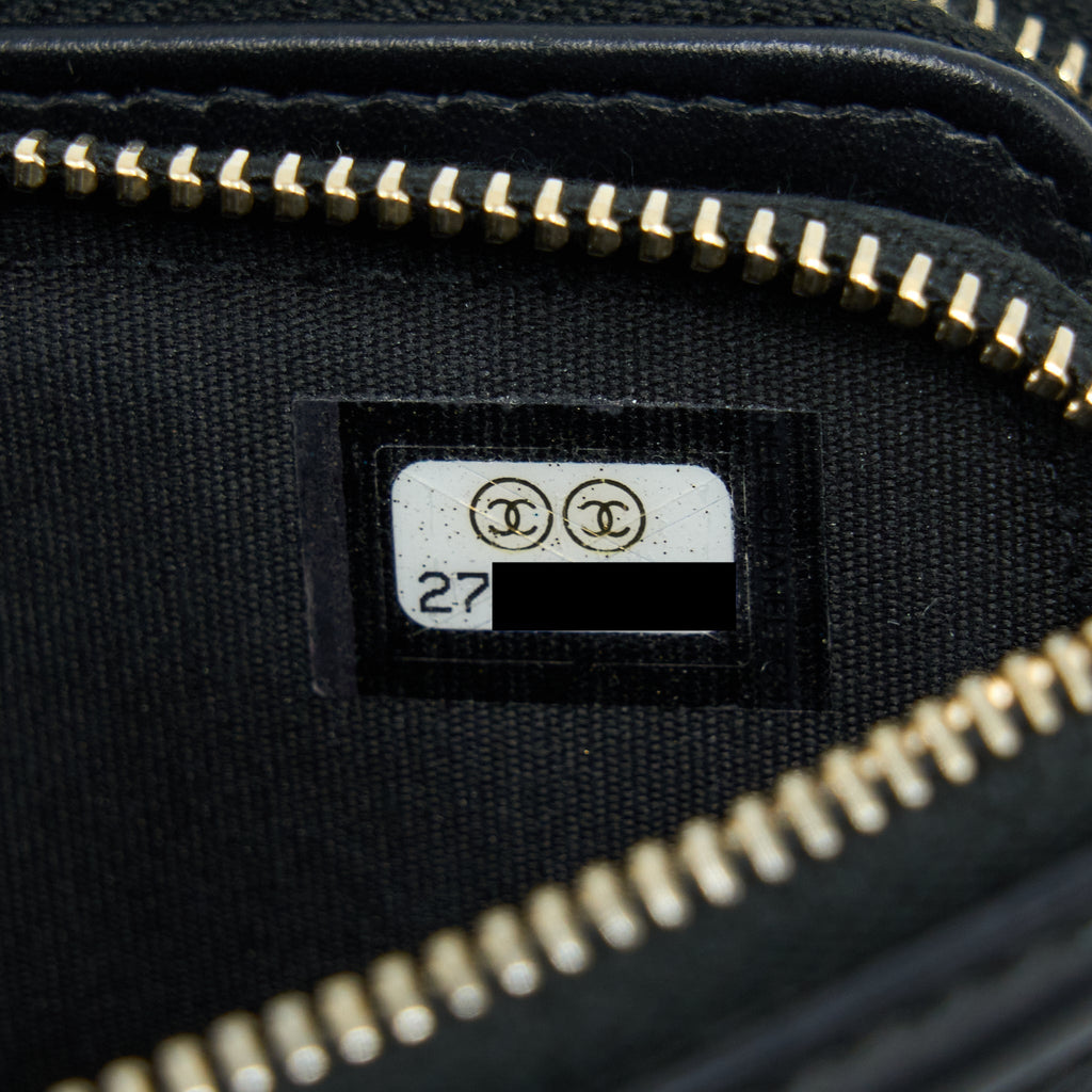 CHANEL FILIGREE LONG WALLET ON CHAIN CAVIAR BLACK GHW