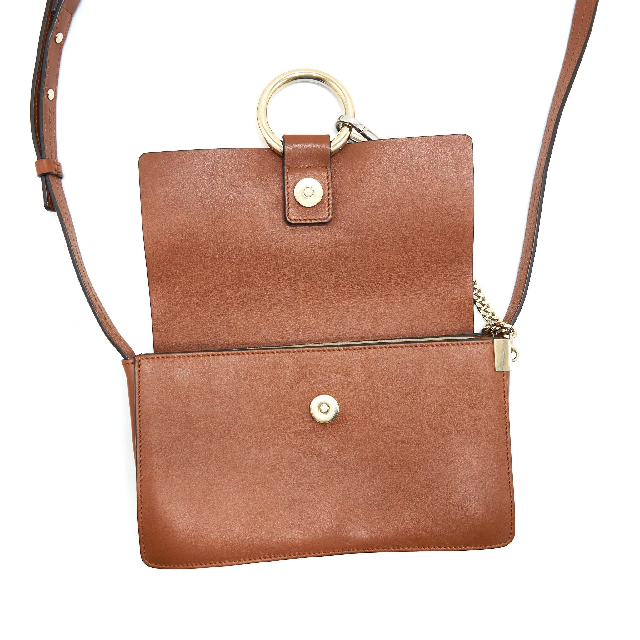 CHLOE FAYE SMALL SHOULDER BAG LIGHT BROWN