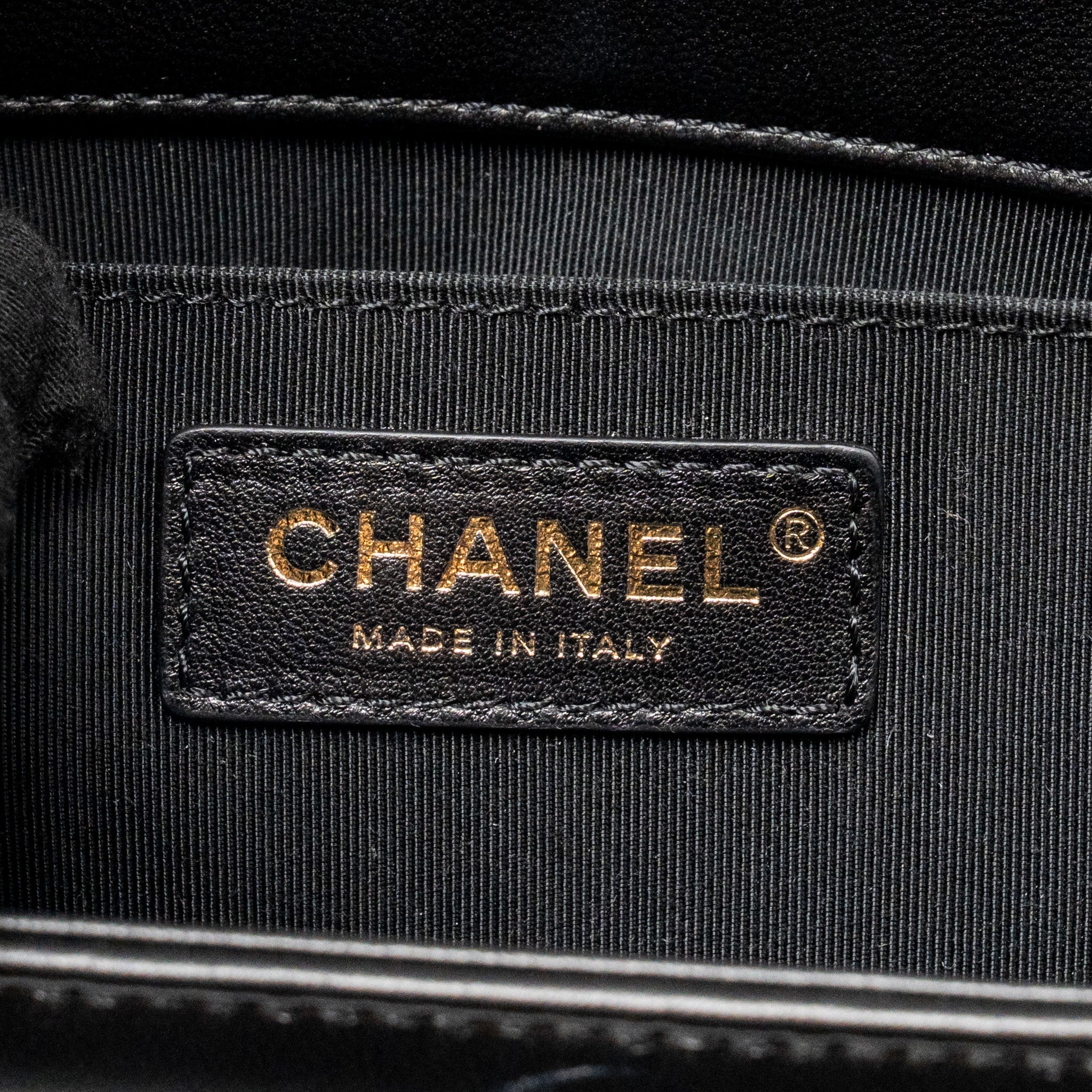CHANEL MEDIUM BOY BAG LAMBSKIN BLACK GHW