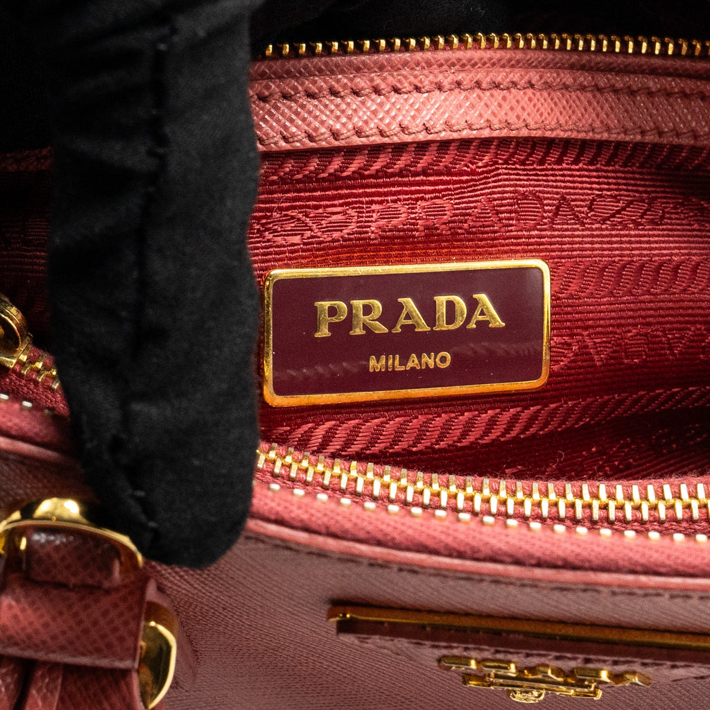 PRADA SAFFIANO PROMENADE BAG PINK GHW