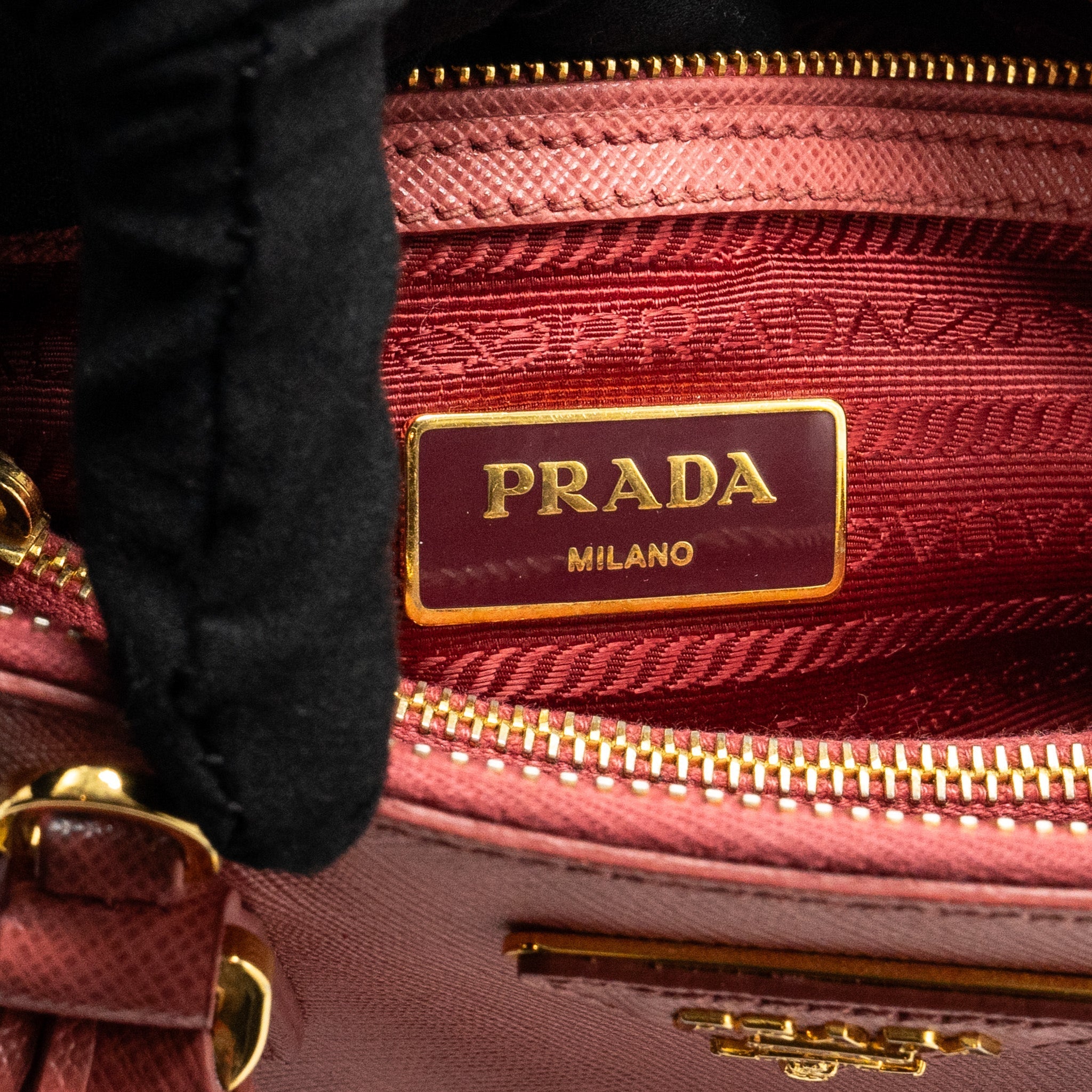 PRADA SAFFIANO PROMENADE BAG PINK GHW