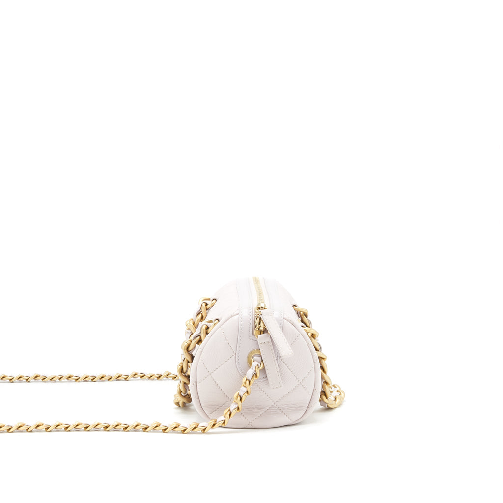 CHANEL MINI BOWLING BAG WITH CHAIN LIGHT PURPLE GHW